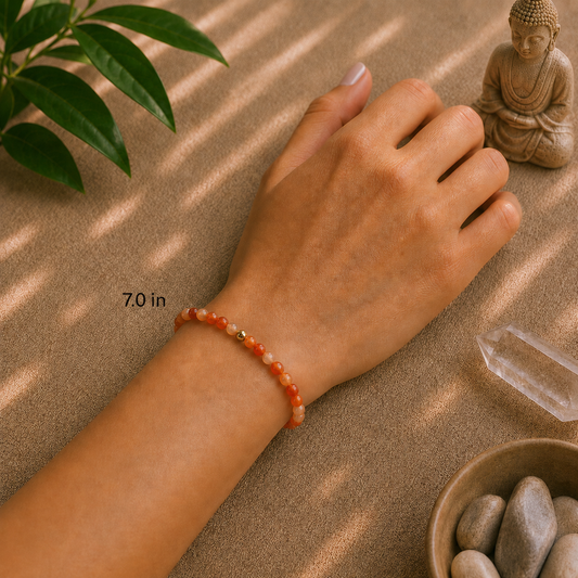 Carnelian Bracelet | Gold or Silver Accent