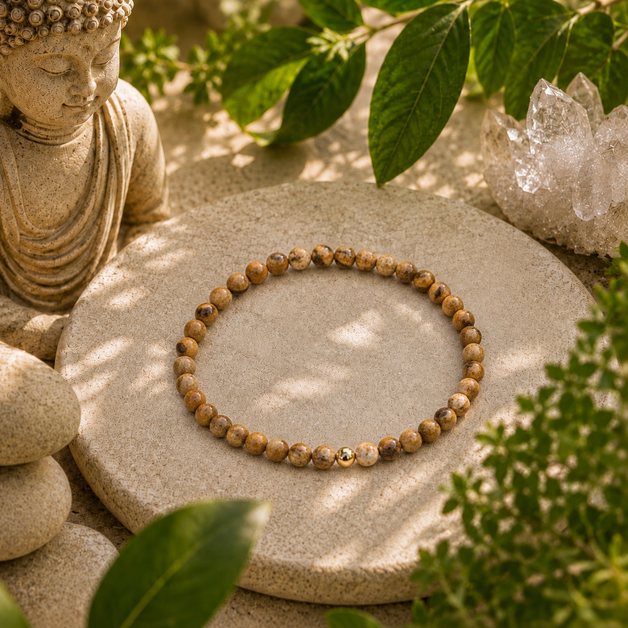 Picture Jasper Bracelet | Gold or Silver Accent