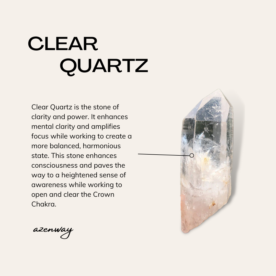 Clear Quartz Healing Crystal Energy Bracelet with 4mm Natural Gemstones and 14K Gold-Filled Hypoallergenic Bead