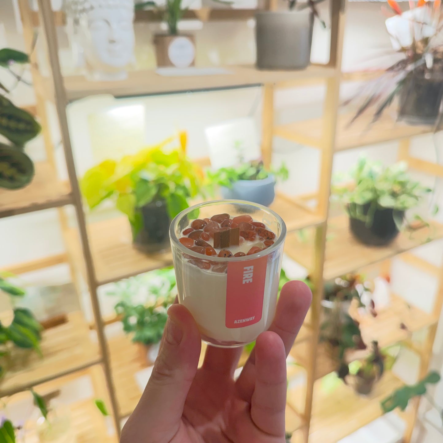 Aura Fire Mini Crystal Candle – Carnelian