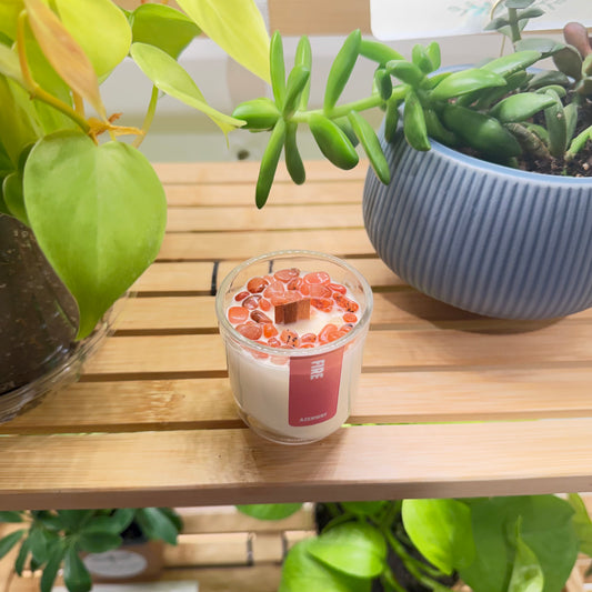 Aura Fire Mini Crystal Candle – Carnelian