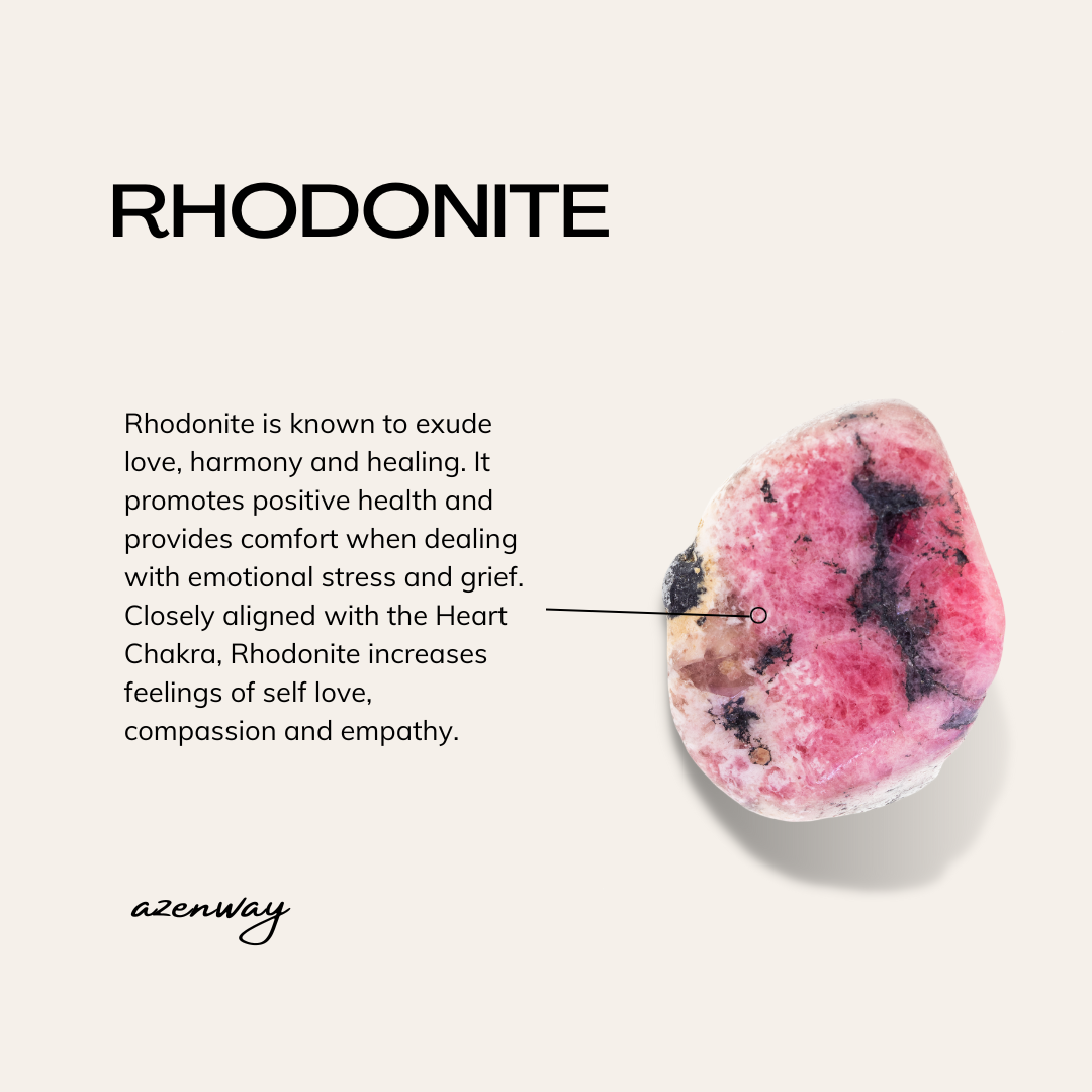 Rhodonite Healing Crystal Energy Bracelet with 4mm Natural Gemstones and 14K Gold-Filled Hypoallergenic Bead