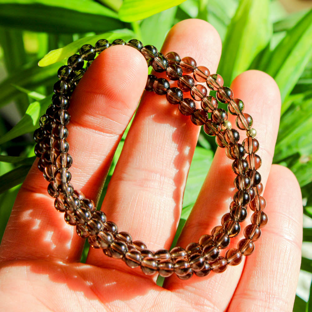 Smoky Quartz Bracelet | Gold Filled Accent