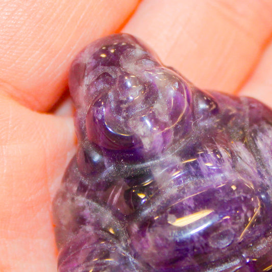 Small Amethyst Buddha Figurine  Carved Healing Crystal for Serenity & Balance
