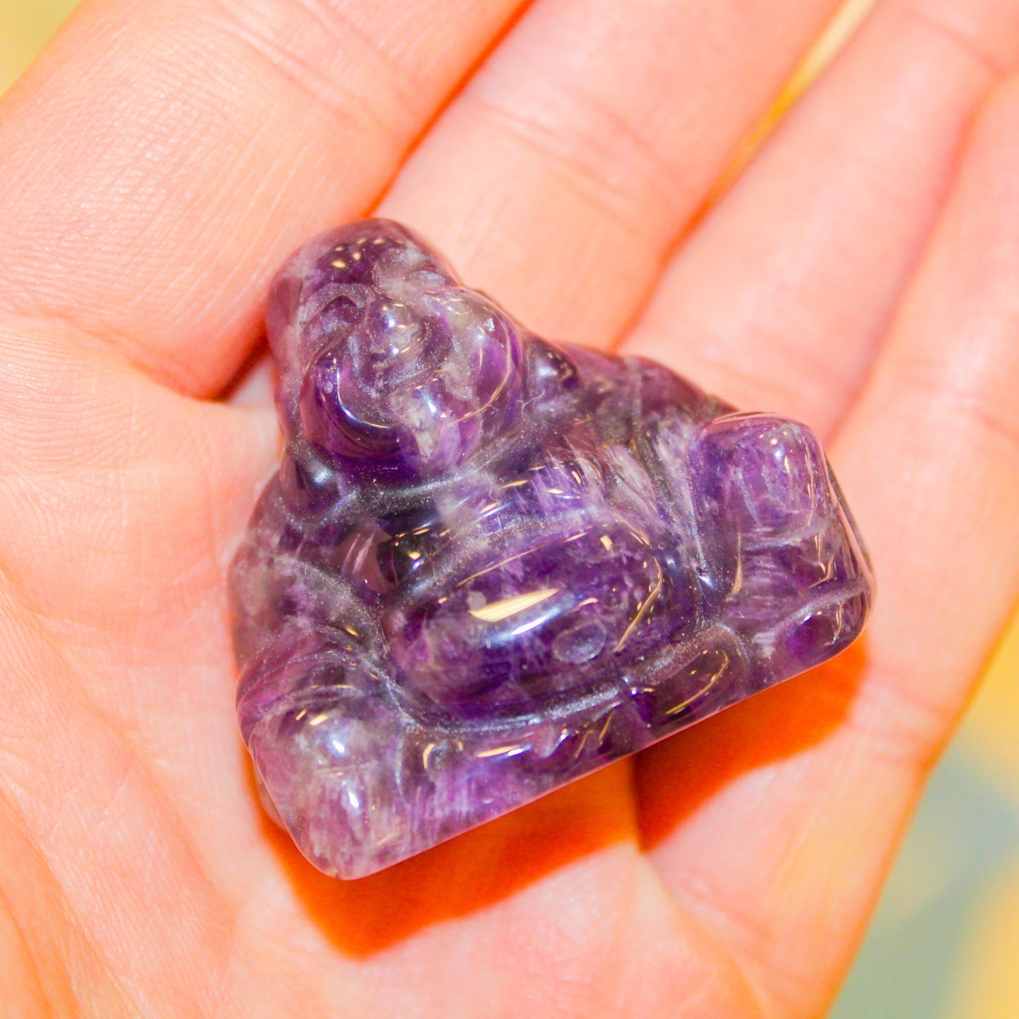 Small Amethyst Buddha Figurine Carved Healing Crystal for Serenity & Balance