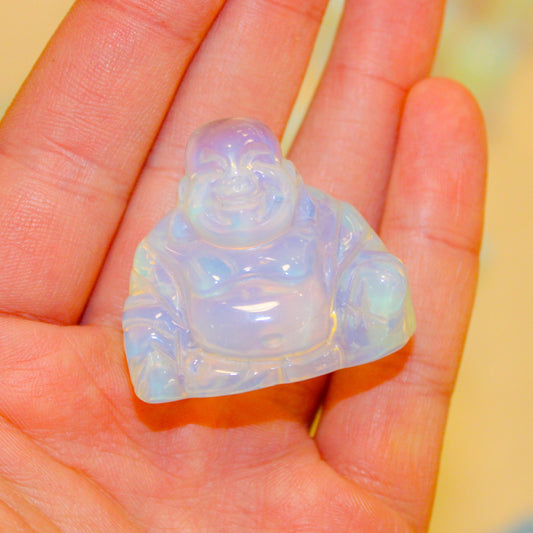 Small Opalite Buddha Figurine  Carved Healing Crystal for Peace & Balance
