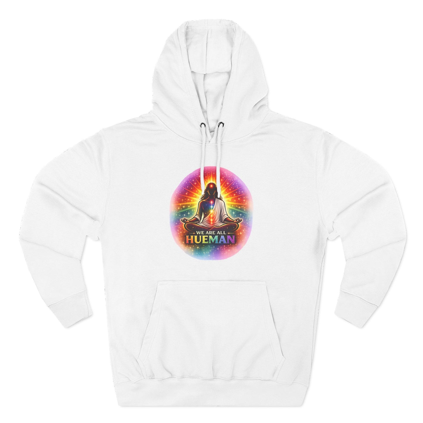 We Are All Hueman Rainbow Aura Hoodie – Unity • Presence • Love