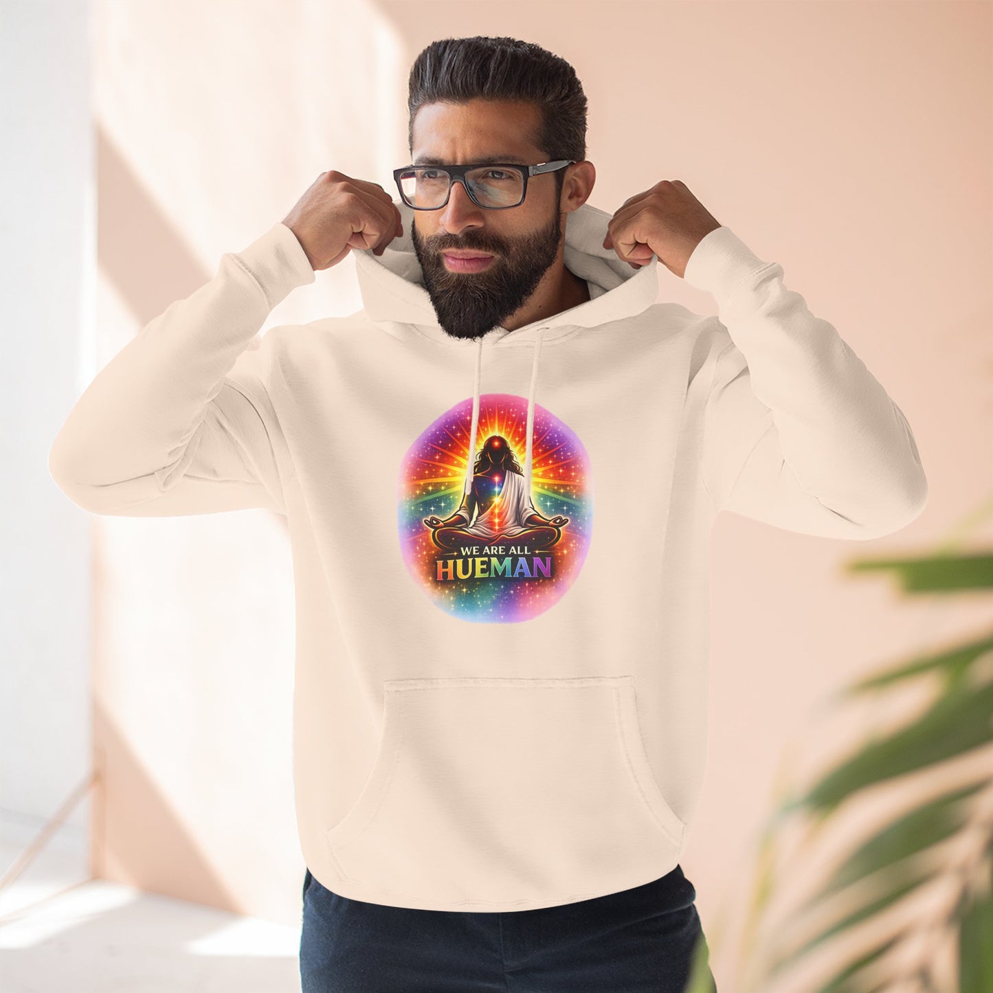 We Are All Hueman Rainbow Aura Hoodie – Unity • Presence • Love