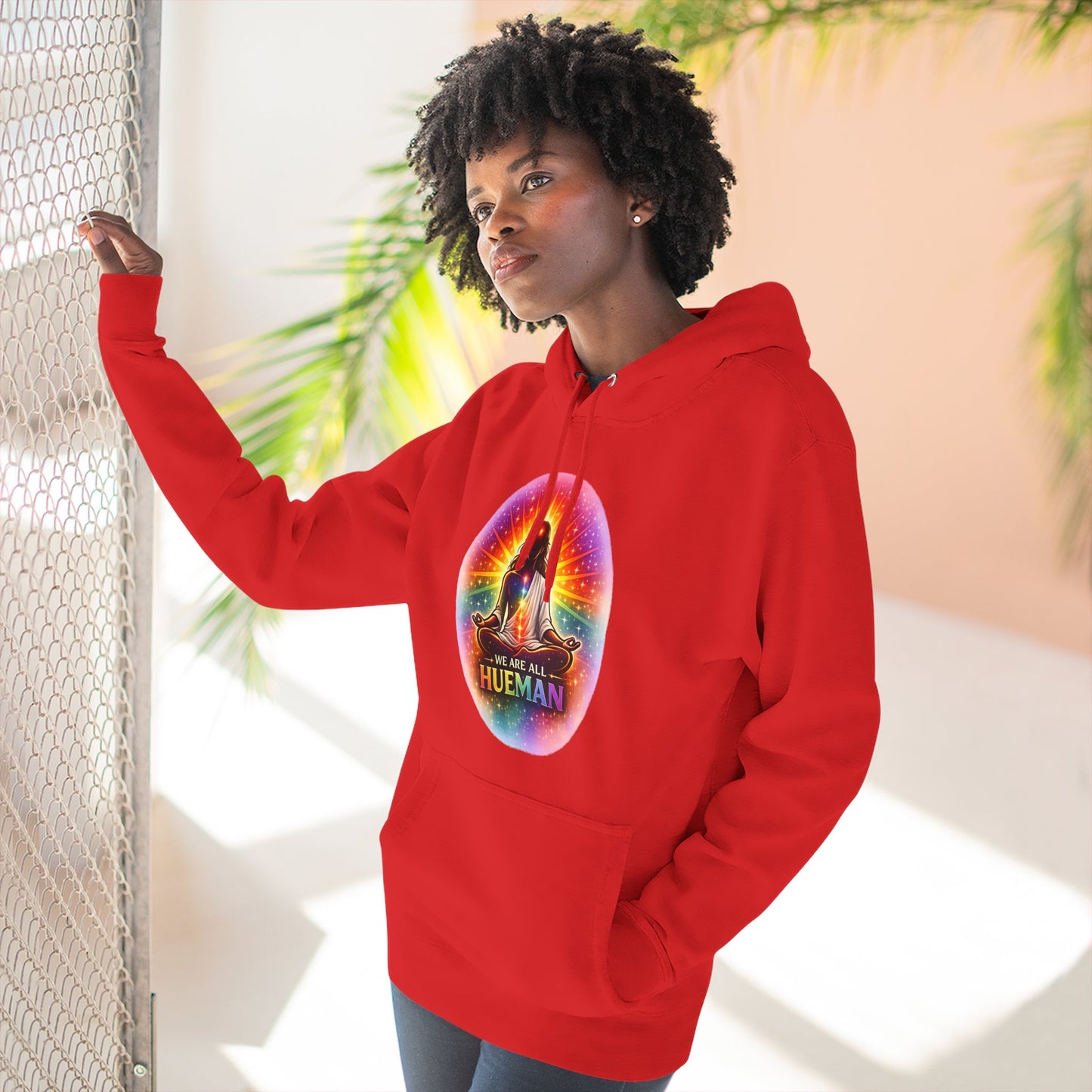 We Are All Hueman Rainbow Aura Hoodie – Unity • Presence • Love
