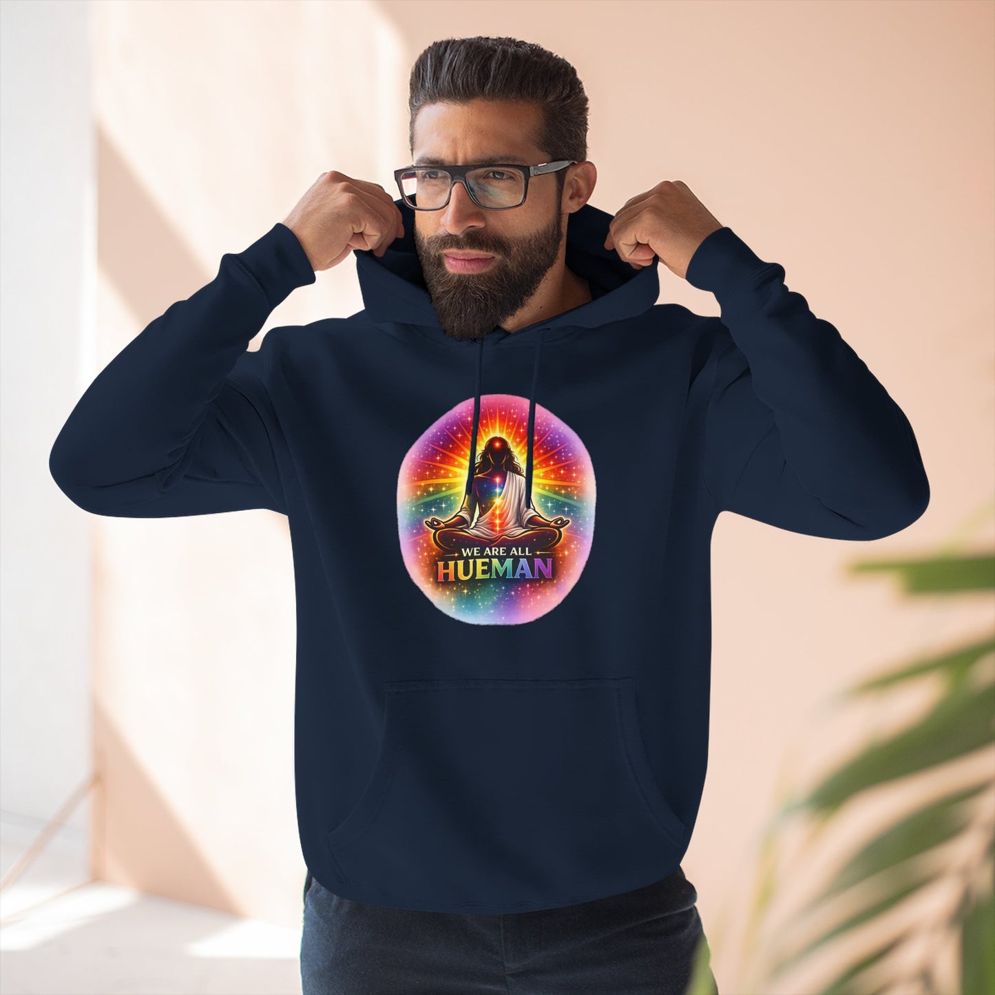 We Are All Hueman Rainbow Aura Hoodie – Unity • Presence • Love