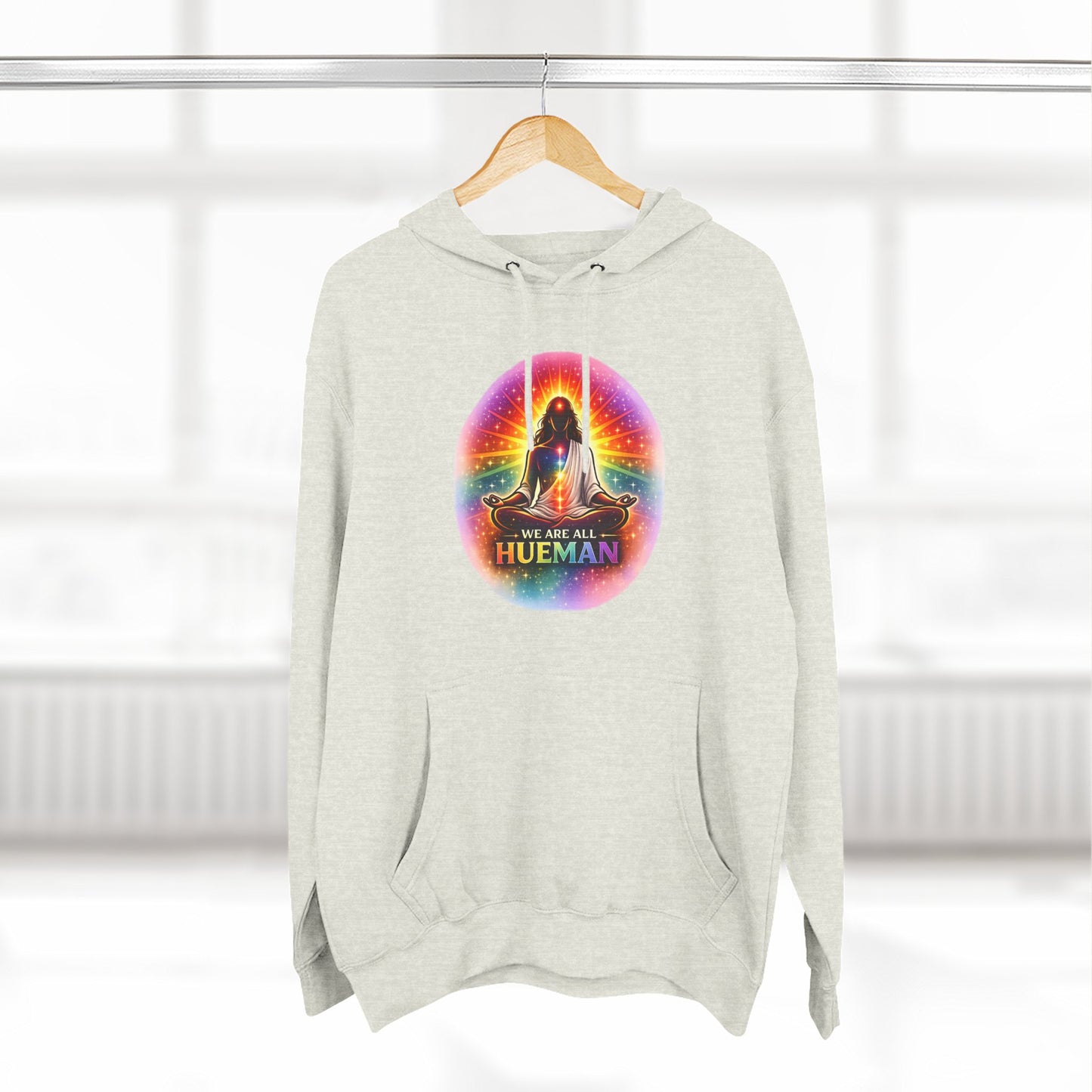 We Are All Hueman Rainbow Aura Hoodie – Unity • Presence • Love