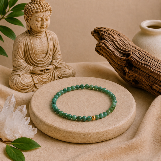African Jade Bracelet | Gold or Silver Accent