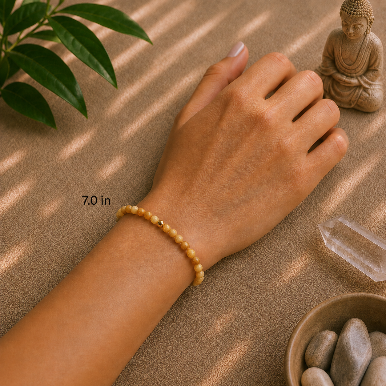 Blonde Golden Tiger’s Eye Bracelet | Gold or Silver Accent