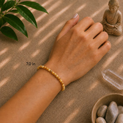 Blonde Golden Tiger’s Eye Bracelet | Gold or Silver Accent