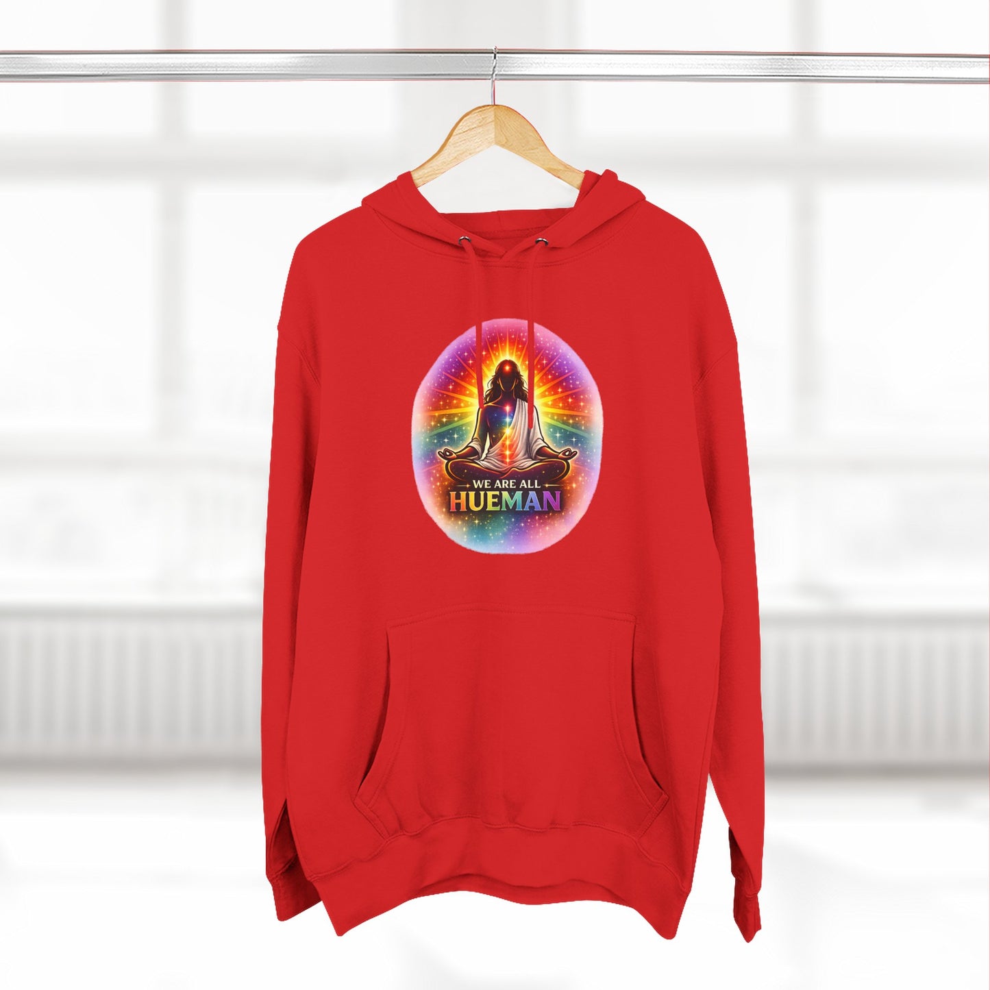 We Are All Hueman Rainbow Aura Hoodie – Unity • Presence • Love