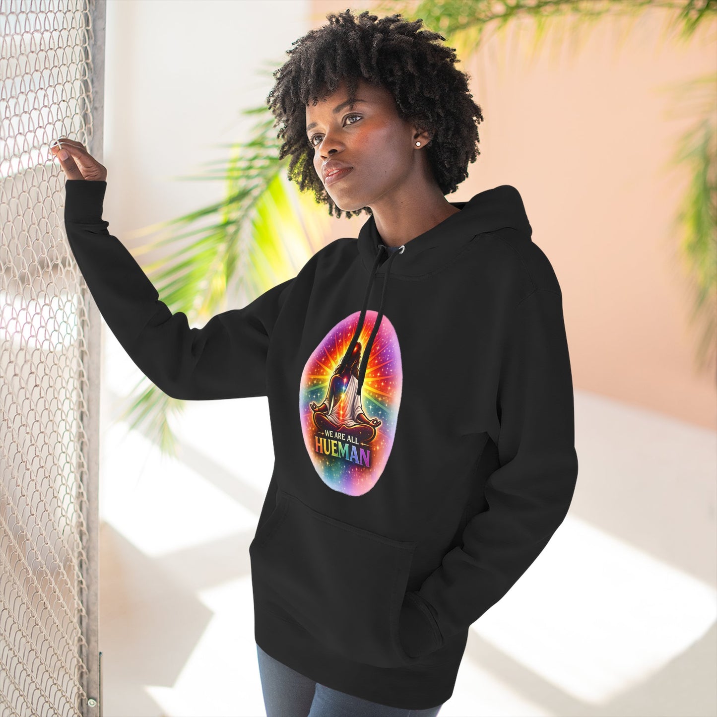 We Are All Hueman Rainbow Aura Hoodie – Unity • Presence • Love