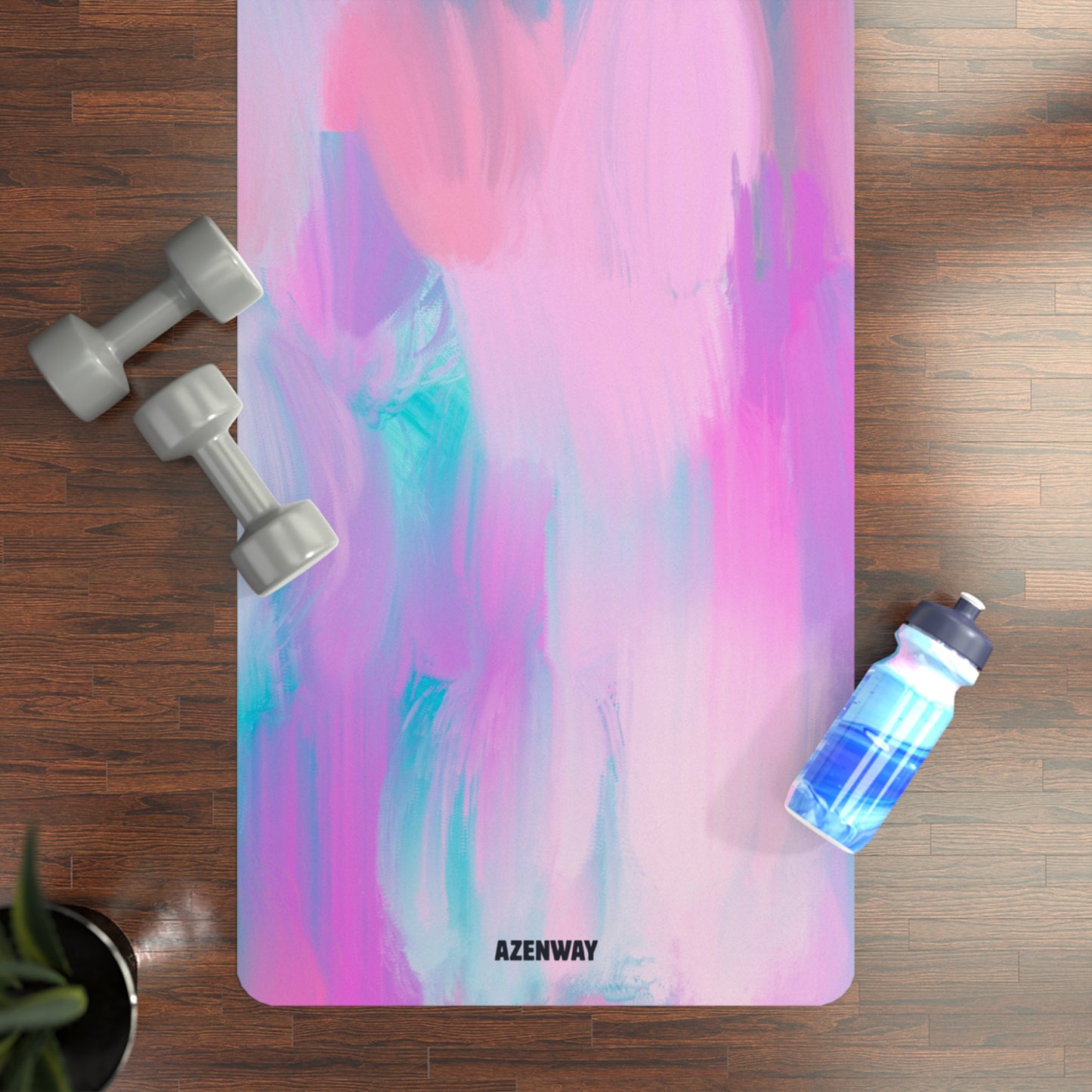 Colorful Acrylic Yoga Mat – Pastel Abstract Non-Slip Exercise Mat