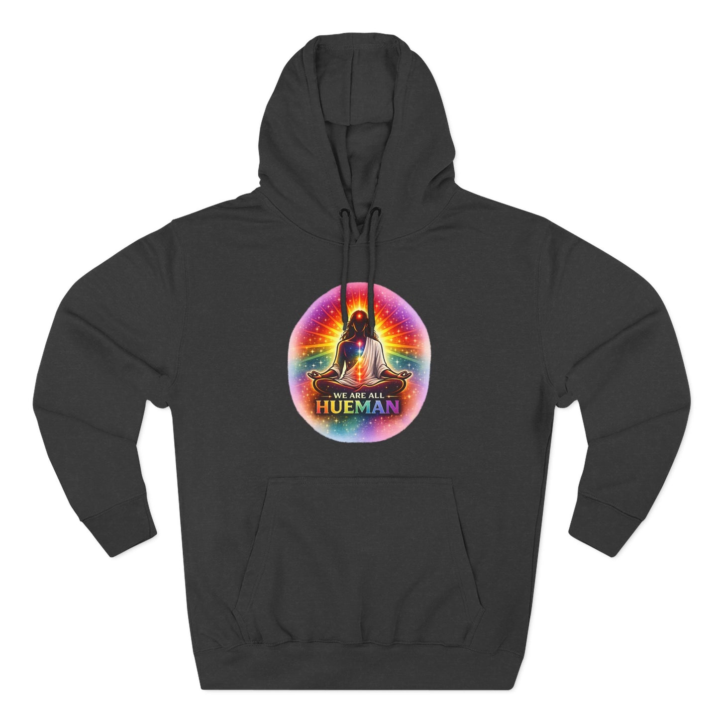 We Are All Hueman Rainbow Aura Hoodie – Unity • Presence • Love