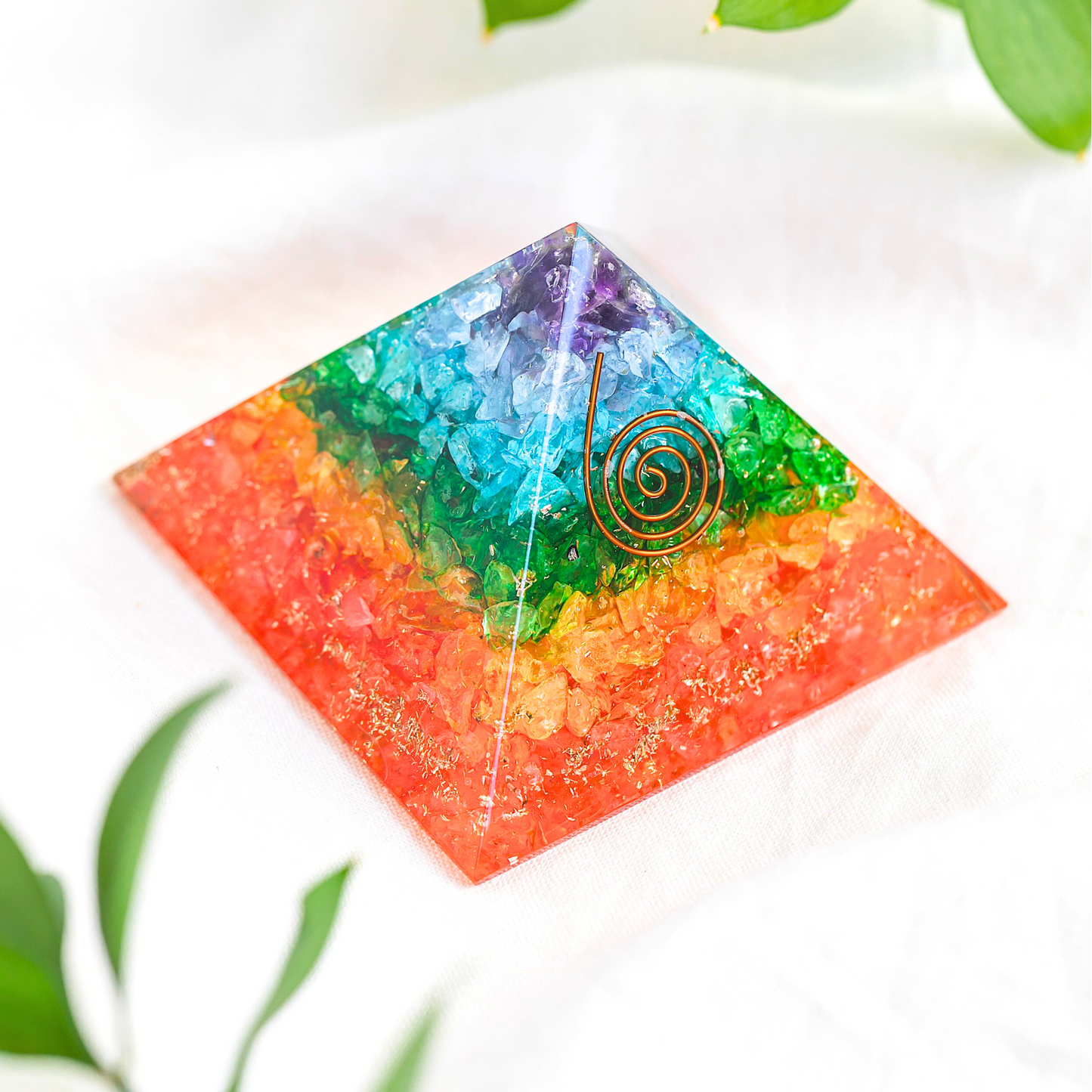 7 Chakra XL 85MM Orgone Energy Generator Pyramid