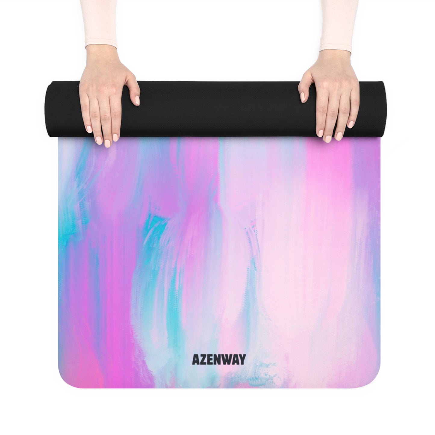 Colorful Acrylic Yoga Mat – Pastel Abstract Non-Slip Exercise Mat