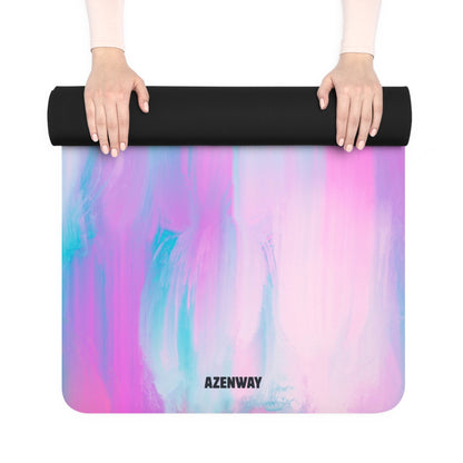 Colorful Acrylic Yoga Mat – Pastel Abstract Non-Slip Exercise Mat