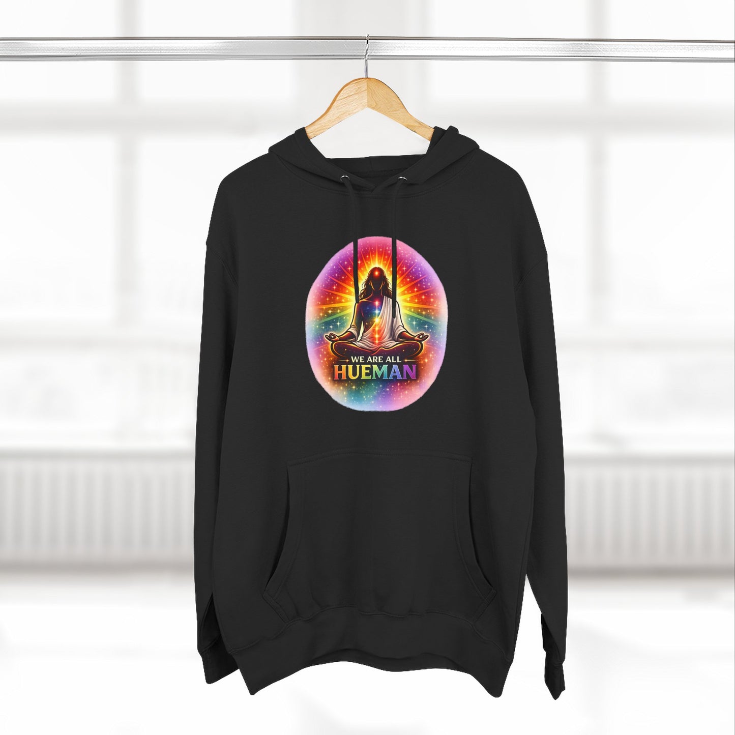 We Are All Hueman Rainbow Aura Hoodie – Unity • Presence • Love