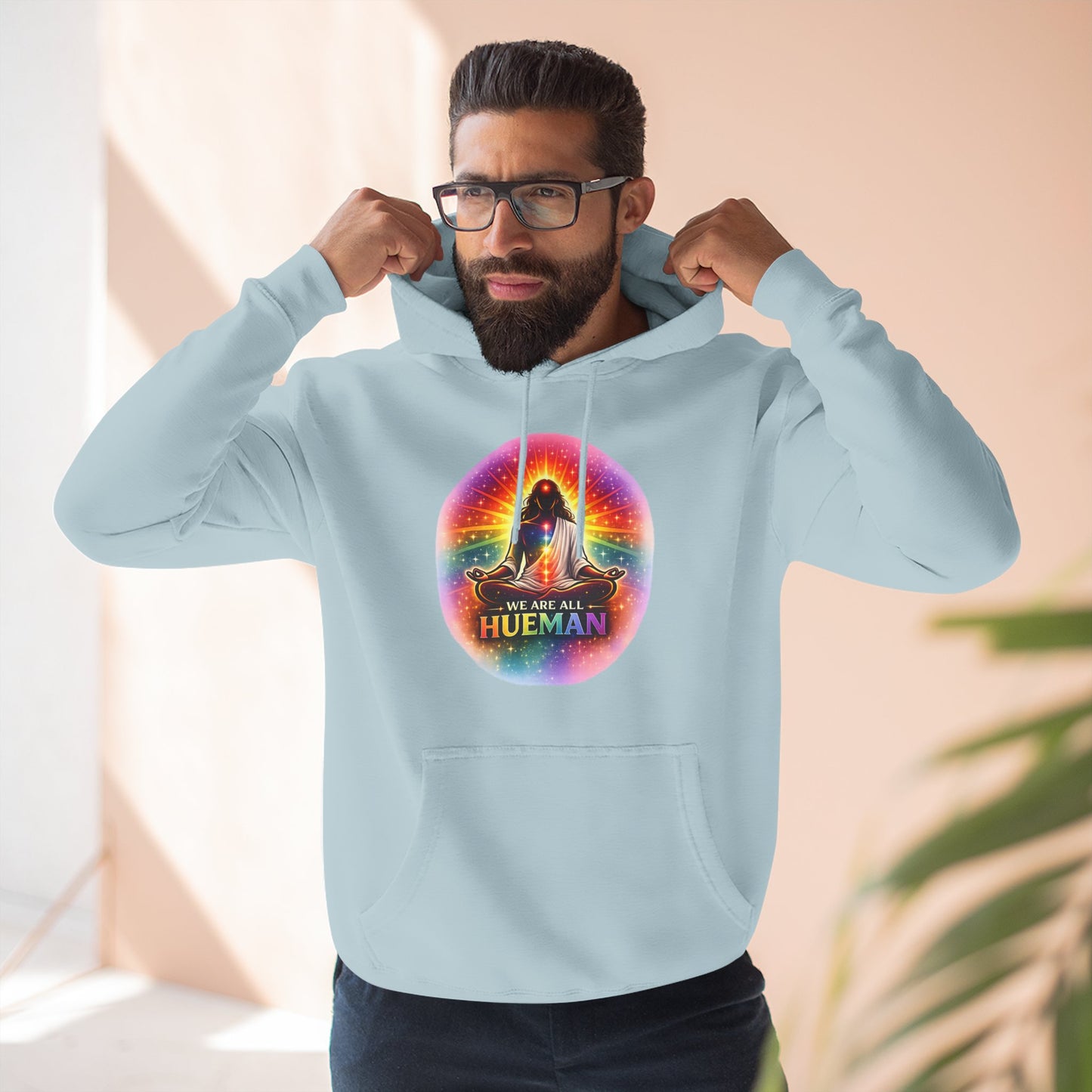 We Are All Hueman Rainbow Aura Hoodie – Unity • Presence • Love