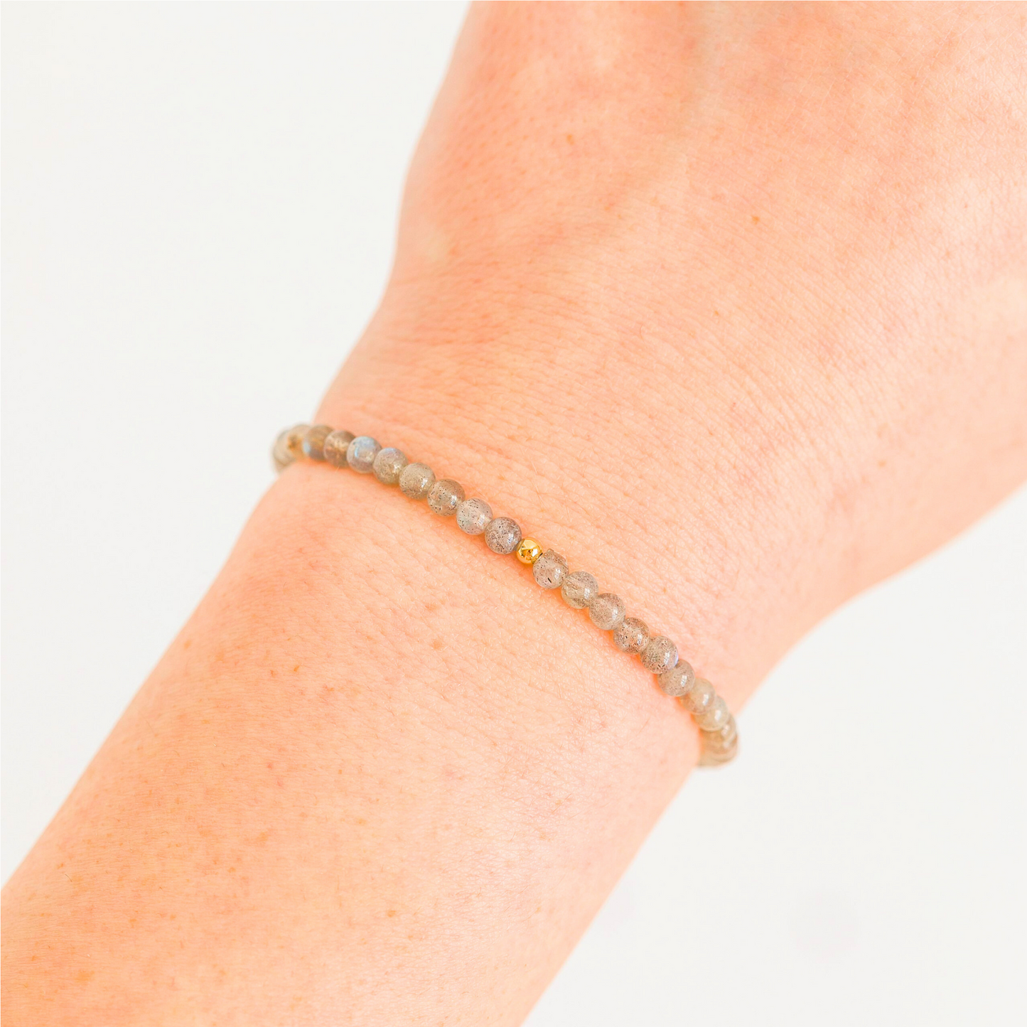 Labradorite Crystal Energy Bracelet with Hypoallergenic 14k Gold Filled Bead