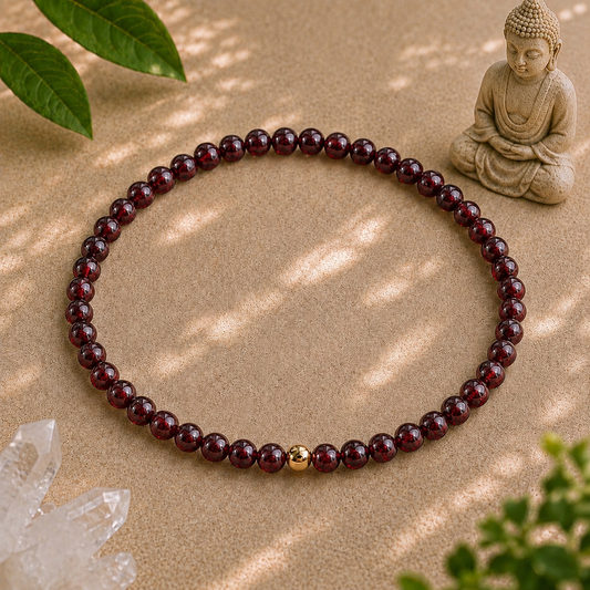 Garnet Bracelet | Gold or Silver Accent