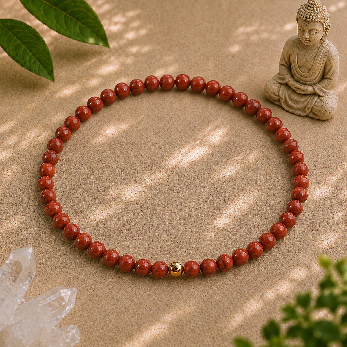 Red Jasper Bracelet | Gold or Silver Accent