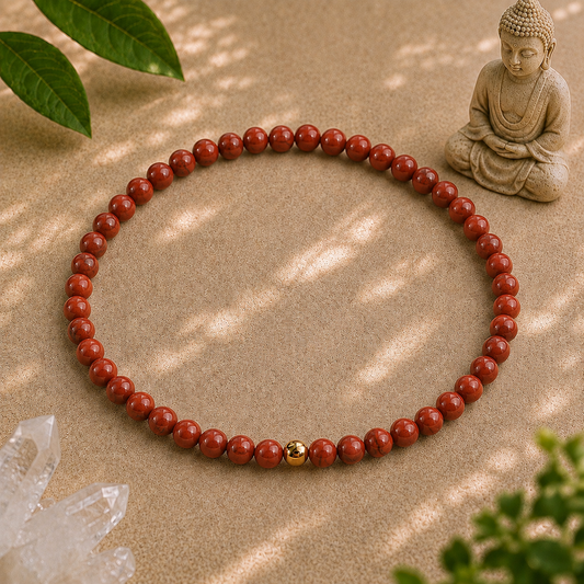 Red Jasper Bracelet | Gold or Silver Accent