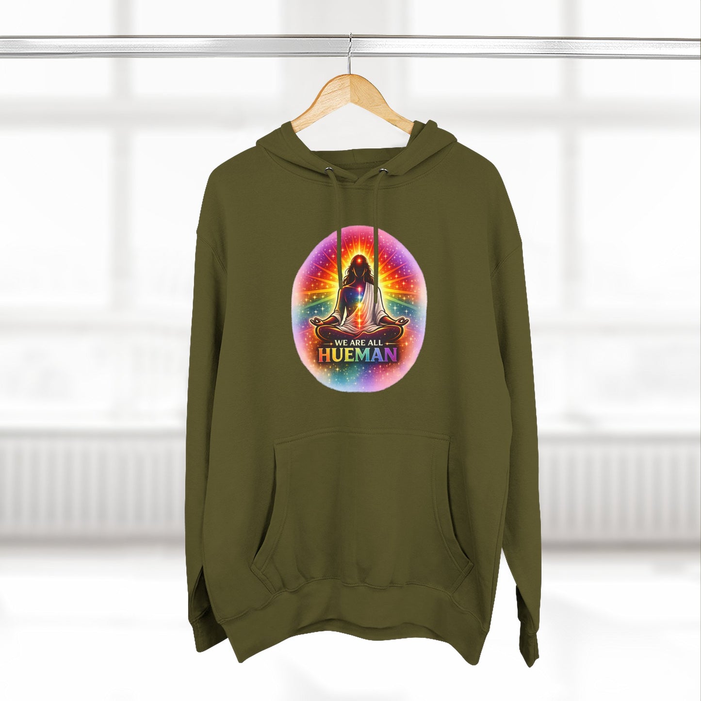 We Are All Hueman Rainbow Aura Hoodie – Unity • Presence • Love