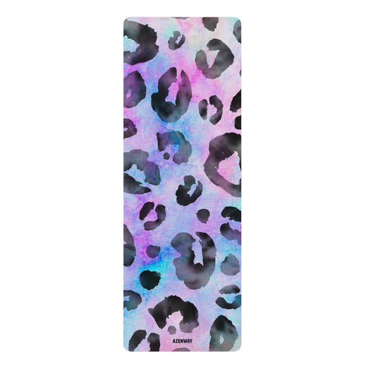 Watercolor Leopard Yoga Mat – Pastel Aura Animal Print Non-Slip Mat
