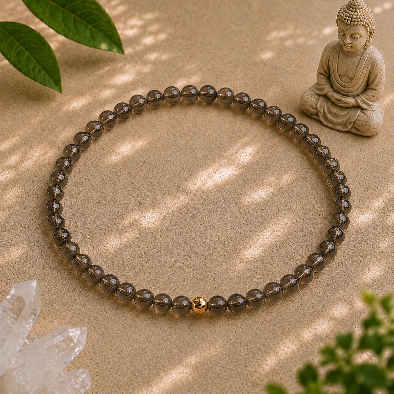 Smoky Quartz Bracelet | Gold or Silver Accent