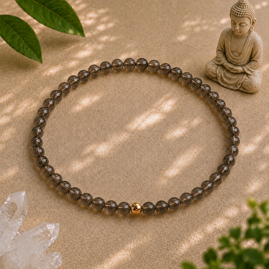Smoky Quartz Bracelet | Gold or Silver Accent