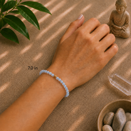 Aquamarine Bracelet | Gold or Silver Accent