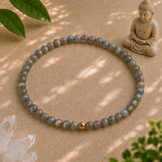 Labradorite Bracelet | Gold or Silver Accent