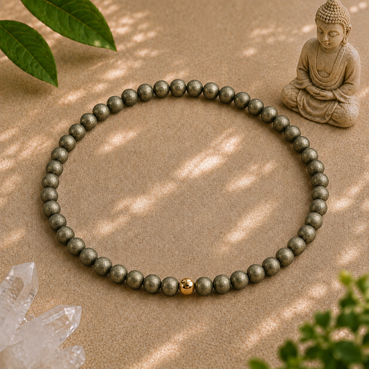 Pyrite Bracelet | Gold or Silver Accent