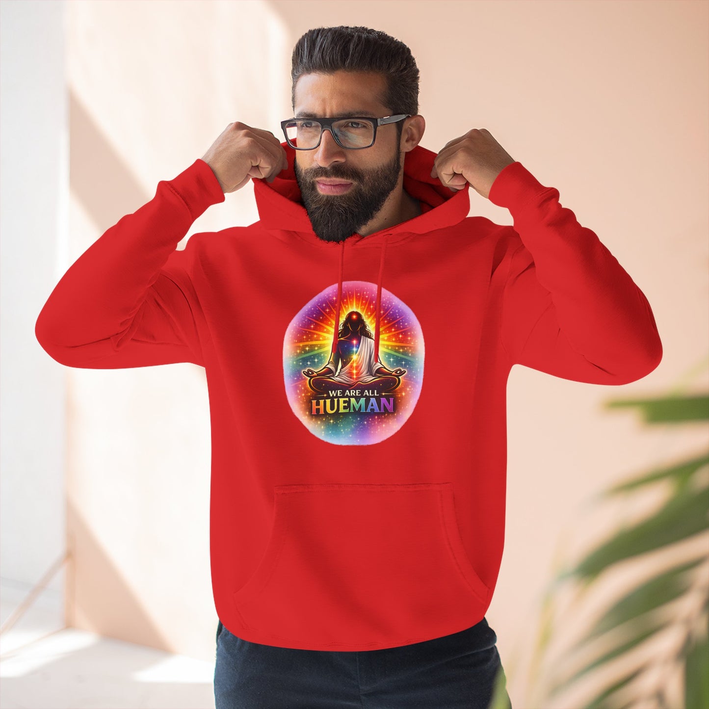 We Are All Hueman Rainbow Aura Hoodie – Unity • Presence • Love