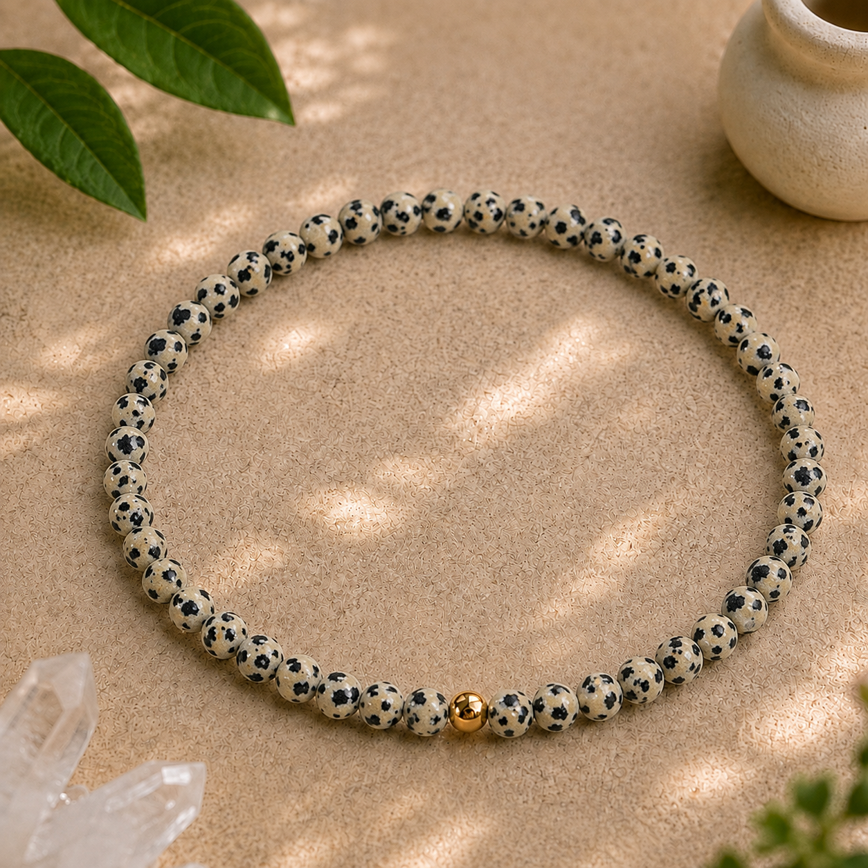 Dalmatian Jasper Bracelet | Gold or Silver Accent