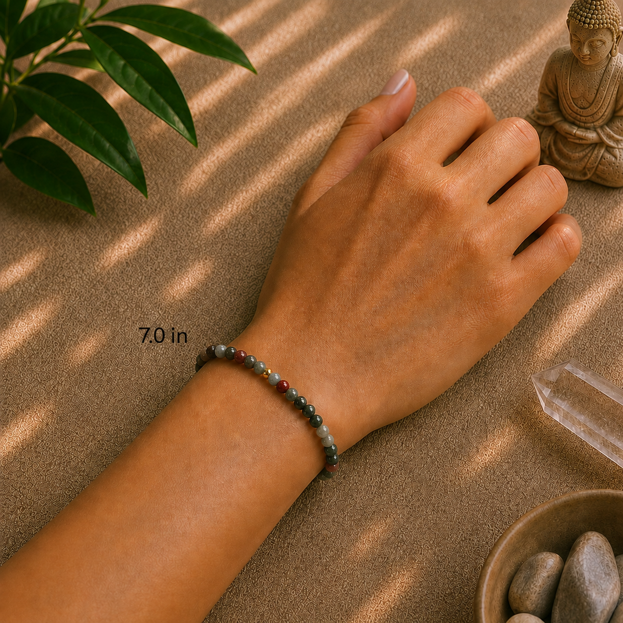 Bloodstone Bracelet | Gold or Silver Accent