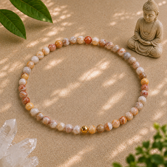 Crazy Lace Agate Bracelet | Gold or Silver Accent