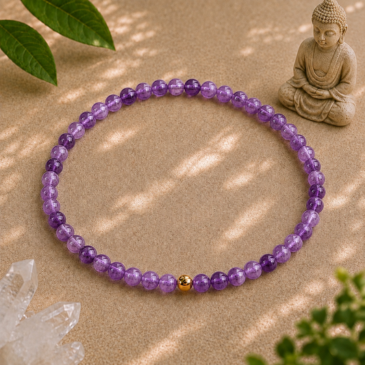 Amethyst Bracelet | Gold or Silver Accent