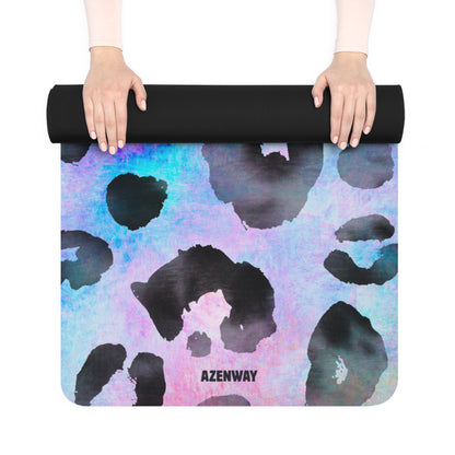 Watercolor Leopard Yoga Mat – Pastel Aura Animal Print Non-Slip Mat