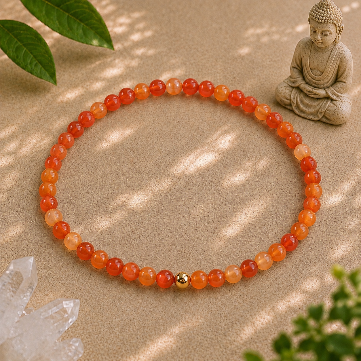 Carnelian Bracelet | Gold or Silver Accent