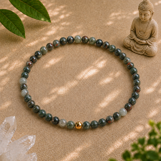 Bloodstone Bracelet | Gold or Silver Accent