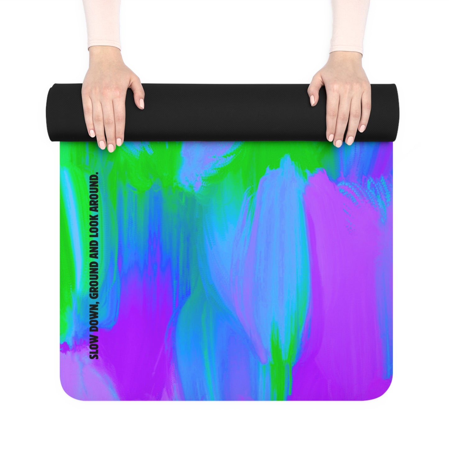 Colorful Acrylic Yoga Mat – Pastel Abstract Non-Slip Exercise Mat