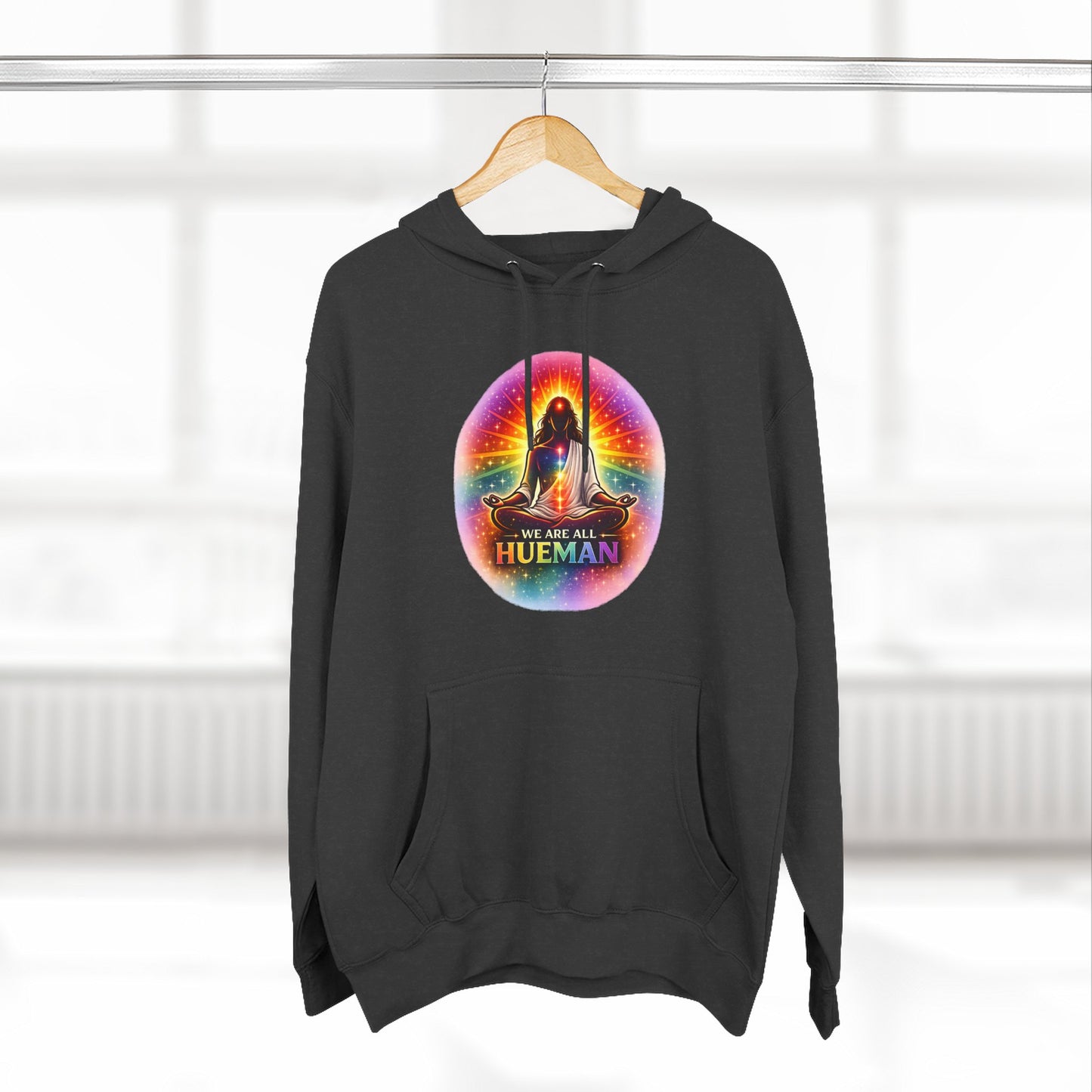 We Are All Hueman Rainbow Aura Hoodie – Unity • Presence • Love