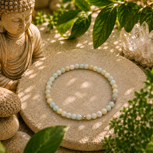 Amazonite Bracelet | Gold or Silver Accent