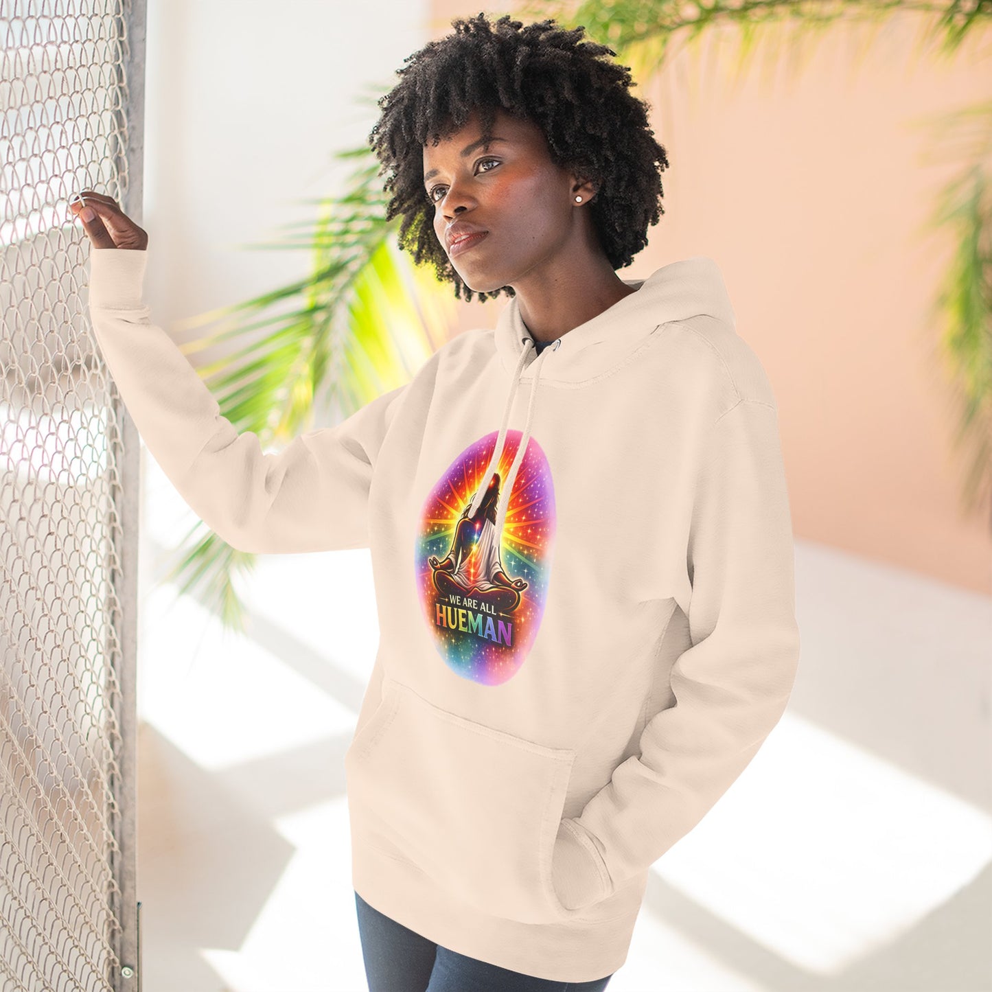 We Are All Hueman Rainbow Aura Hoodie – Unity • Presence • Love